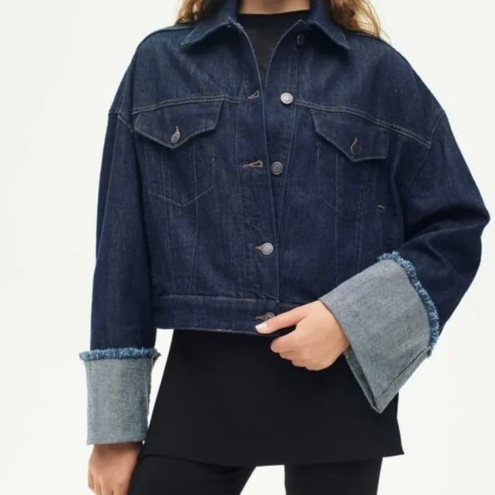 Zara ZW DENIM COLLECTION JACKET. Blue. Size XS. New with Tags. - Picture 2 of 11